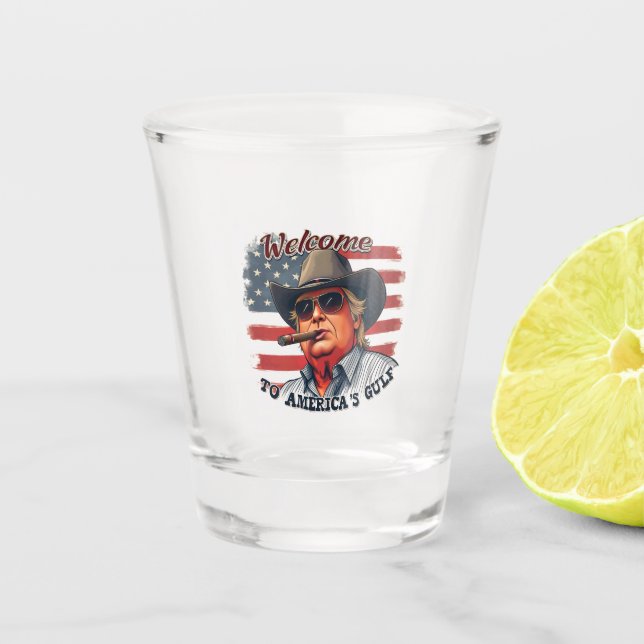Freedom to American’s Gulf American Trump  Shot Glass (Front)