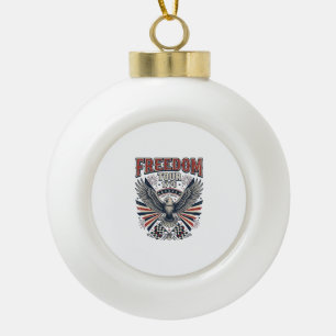 Freedom Tour 1776 Vintage Eagle Patriotic Shirt_1 Ceramic Ball Christmas Ornament