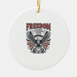 Freedom Tour 1776 Vintage Eagle Patriotic Shirt_1 Ceramic Tree Decoration