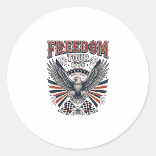Freedom Tour 1776 Vintage Eagle Patriotic Shirt_1 Classic Round Sticker