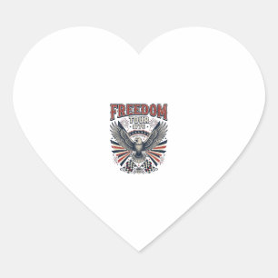 Freedom Tour 1776 Vintage Eagle Patriotic Shirt_1 Heart Sticker