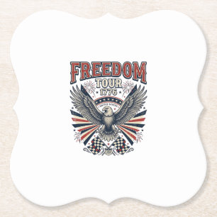 Freedom Tour 1776 Vintage Eagle Patriotic Shirt_1 Paper Coaster