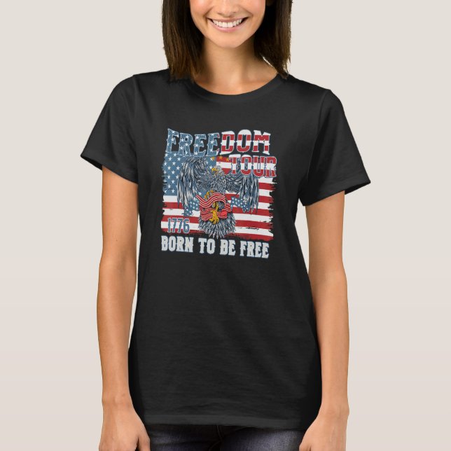 Freedom Usa America Eagle Patriotic Flag Patriotis T-Shirt (Front)