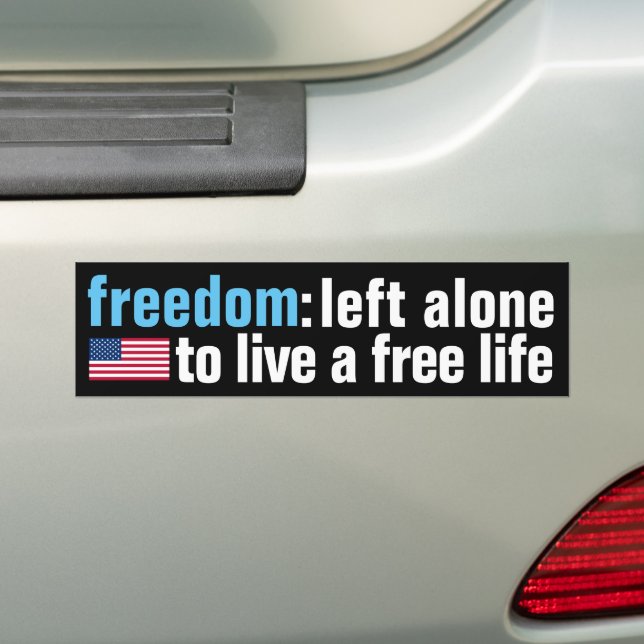 Freedom (v.3 flag, dark)  Bumper Sticker (On Car)