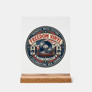 Freedom Vinyl Patriotic Patriotic Vinyl Record Mus Acrylic Sign