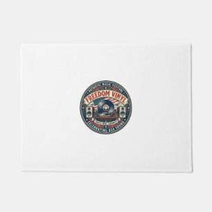 Freedom Vinyl Patriotic Patriotic Vinyl Record Mus Doormat