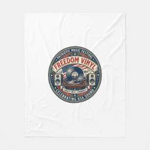 Freedom Vinyl Patriotic Patriotic Vinyl Record Mus Fleece Blanket
