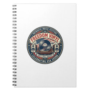 Freedom Vinyl Patriotic Patriotic Vinyl Record Mus Notebook
