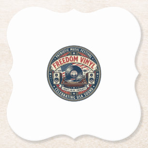 Freedom Vinyl Patriotic Patriotic Vinyl Record Mus Paper Coaster