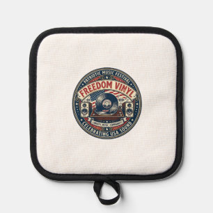 Freedom Vinyl Patriotic Patriotic Vinyl Record Mus Pot Holder