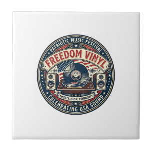 Freedom Vinyl Patriotic Patriotic Vinyl Record Mus Tile