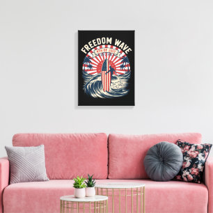 Freedom Wave 4th Of July Canvas Print