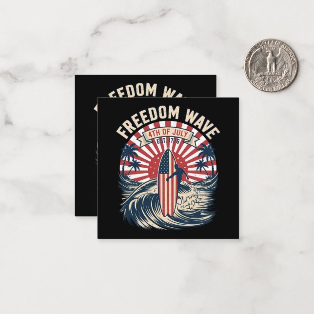 Freedom Wave 4th Of July Card (Front/Back In Situ)