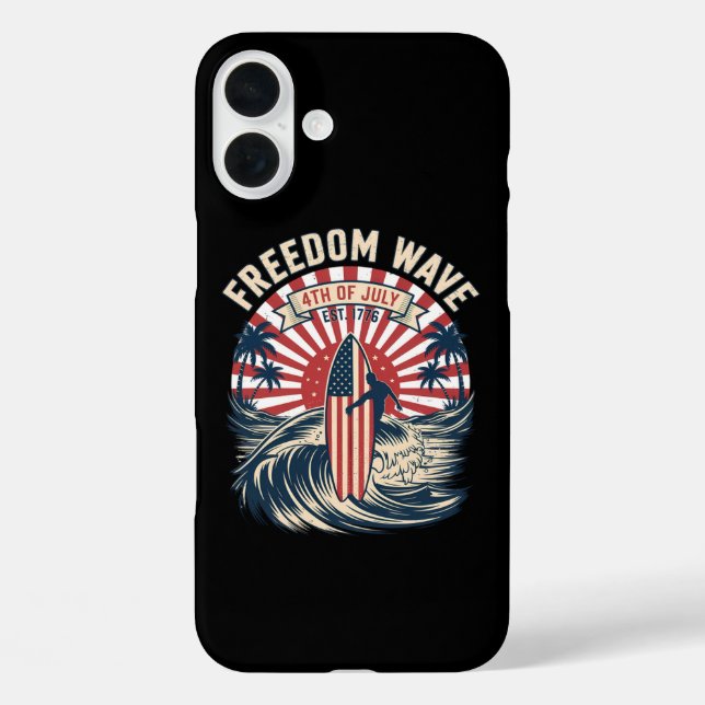 Freedom Wave 4th Of July Case-Mate iPhone Case (Back)