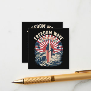 Freedom Wave 4th Of July Enclosure Card