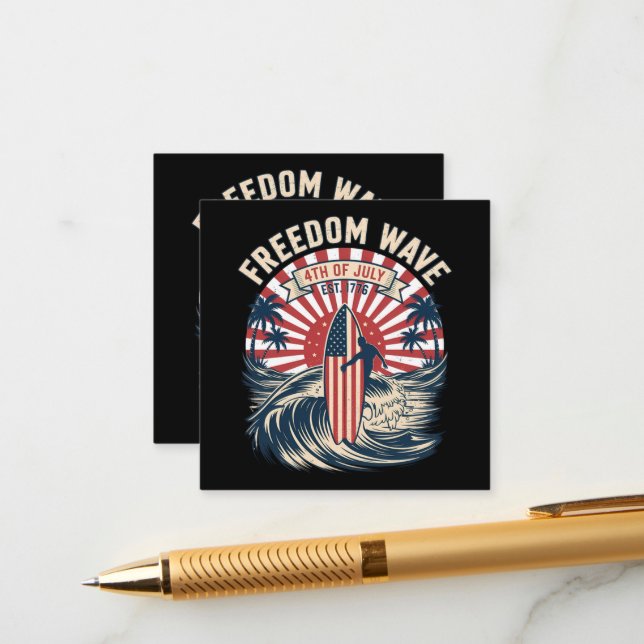 Freedom Wave 4th Of July Enclosure Card (Front/Back In Situ)