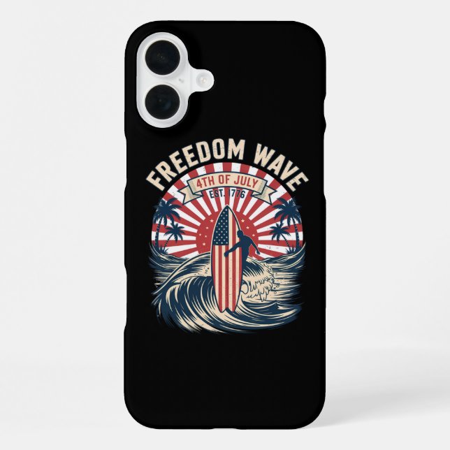 Freedom Wave 4th Of July iPhone Case (Back)
