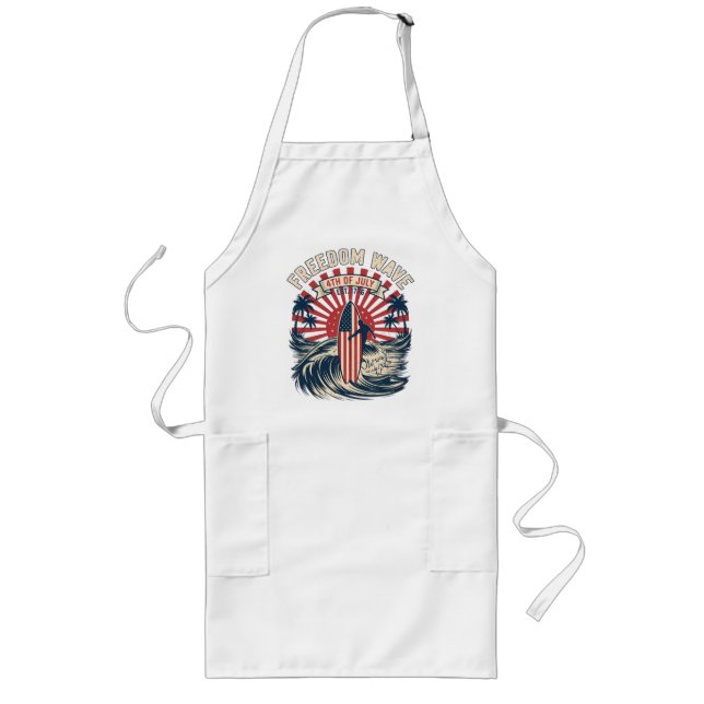Freedom Wave 4th Of July Long Apron (Front)