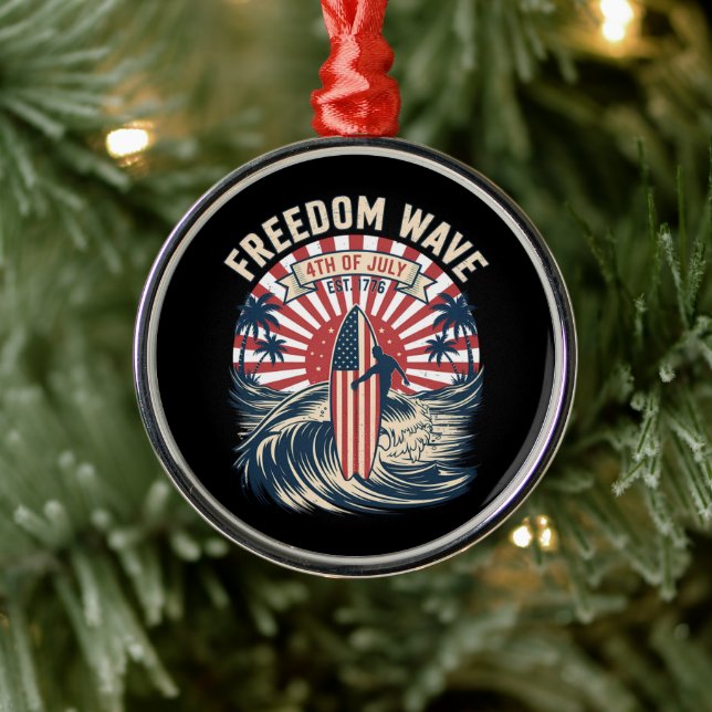 Freedom Wave 4th Of July Metal Tree Decoration (Tree)