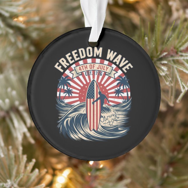 Freedom Wave 4th Of July Ornament (Tree)
