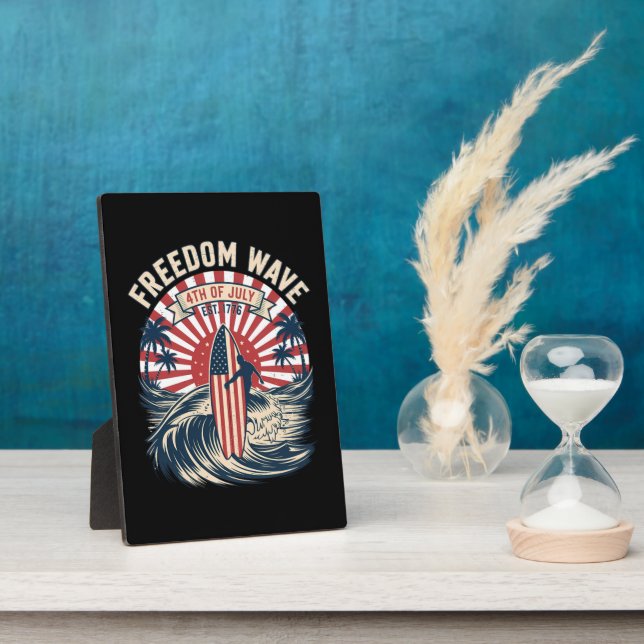 Freedom Wave 4th Of July Plaque (Side)