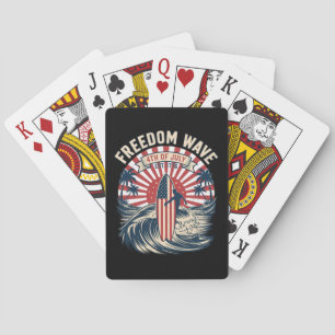 Freedom Wave 4th Of July Playing Cards