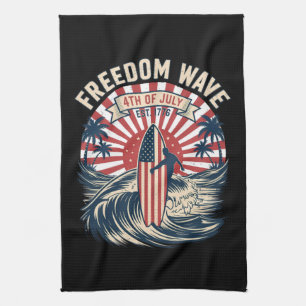 Freedom Wave 4th Of July Tea Towel