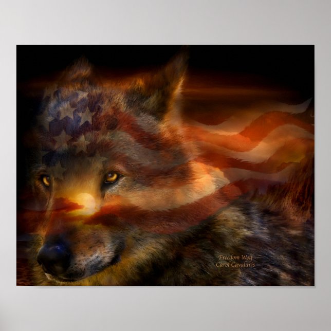 Freedom Wolf Art Poster/Print Poster (Front)