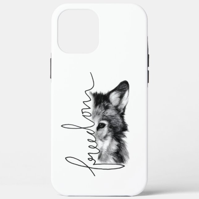 Freedom Wolf Minimal Line Art - Case-Mate iPhone Case (Back)