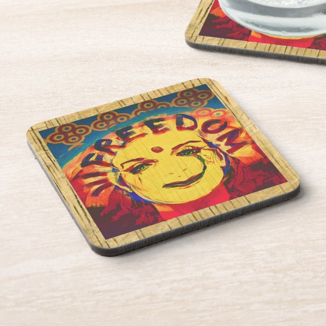 Freedom Yellow smiley face Coaster (Left Side)