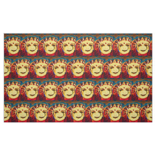 Freedom Yellow smiley face Fabric
