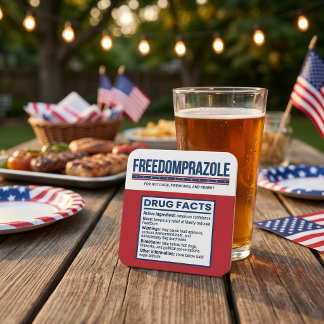 Freedomprazole Funny 4th of July Coasters