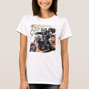 Freedoms Ride: Woman on Motorcycle T-Shirt