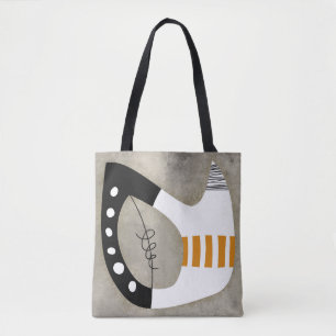 Freeform - Orange Black and White Tote Bag