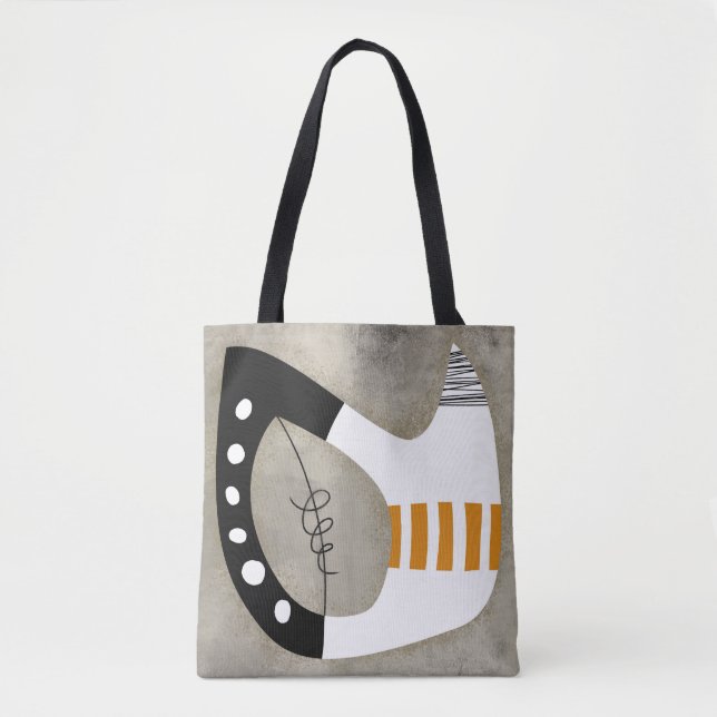 Freeform - Orange Black and White Tote Bag (Front)