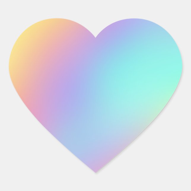 Freeform Pastel Gradient Heart Sticker (Front)