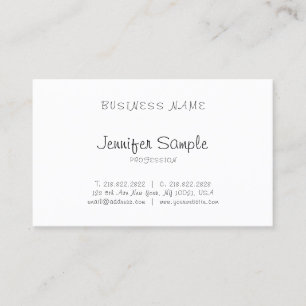 Freehand Script Elegant Plain Modern Professional Business Card