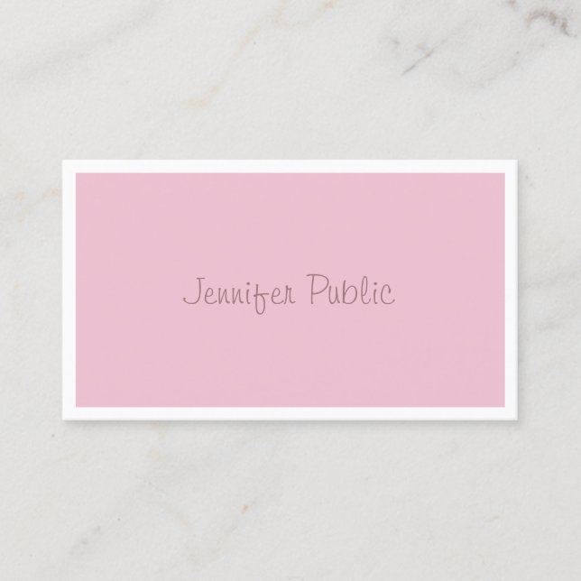 Freehand Script Elegant Rose Colour Modern Templat Business Card (Front)