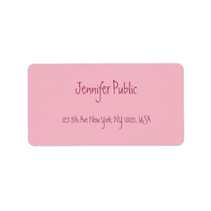 Freehand Script Text Elegant Pink Modern Template Label