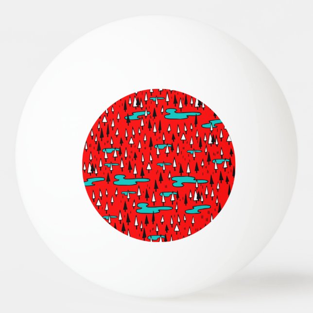 Freehand trees: Scandinavian Christmas pattern. Ping Pong Ball (Front)