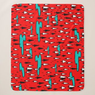 Freehand trees: Scandinavian Christmas pattern. Sherpa Blanket