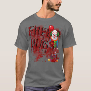FreeHugs Clown Lazy Halloween Costume Scary Creepy T-Shirt