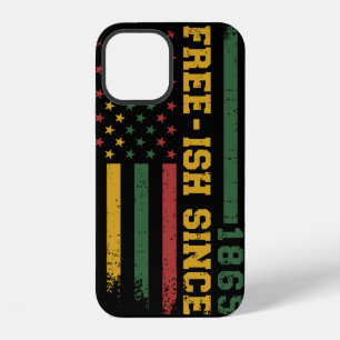 Freeish since 1865 american flag african colours iPhone 12 case