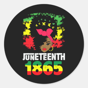 Freeish Since 1865 Melanin Black Girlwomen 1865  Classic Round Sticker