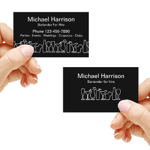 Freelance Bartender Mixologist Services Business Card