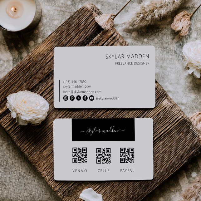 Freelance Business Card Cash Payment Scan QR Code  (Creator Uploaded)