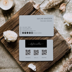 Freelance Business Card Cash Payment Scan QR Code 