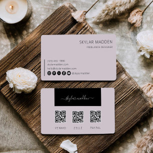 Freelance Business Card Cash Payment Scan QR Code 