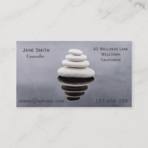 Freelance Counsellor Therapist Zen stones Business Card