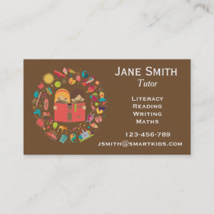Freelance literacy tutor or teacher for kids business card